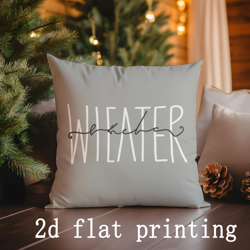 

Home Decor Christmas-themed Snowy Scene Decorative Pillowcases Pattern Cushion Cover Suitable for Sofa Bedroom Car Pillow Cover 16x16Inch