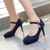 Plus Size 33-43 Brand Women's Pumps Ladies Platform Mary Janes Pumps Fashion Suede Thin High Heels Party Vintage Woman Shoes
