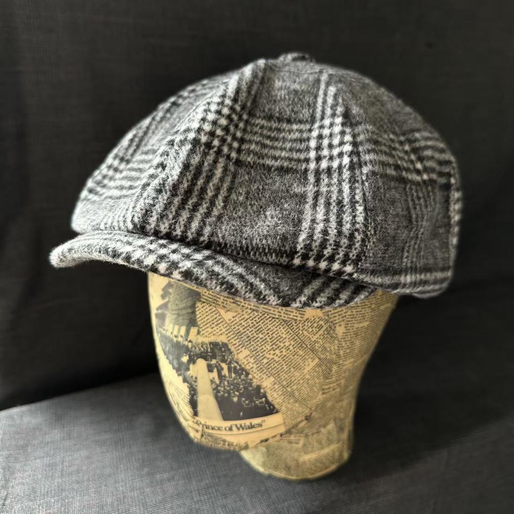 British Retro Big Size Wool Newsboy Caps Men Herringbone Flat Caps Women Man Painters Hat Soft Autumn Winter Hats Octagonal Cap