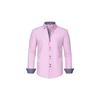 Men Contrast Lining Long Sleeve Button Down Dress Shirt