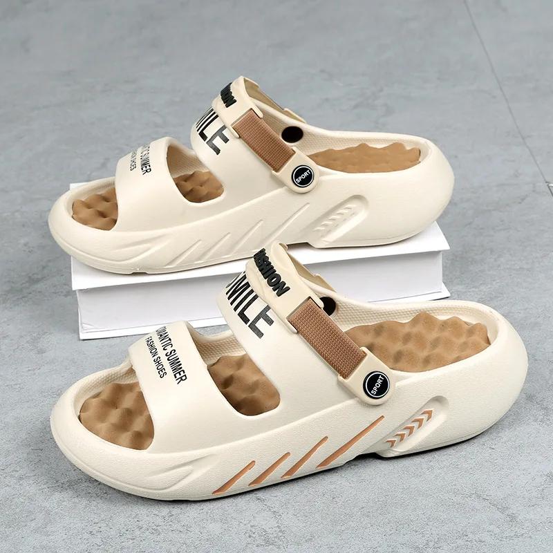 Fashion Summer Rubber Sandals Men Massage Slippers Mens Garden Shoes2025 Zuecos Hombre Cholas Man Beach Shoes Big Size 48 49