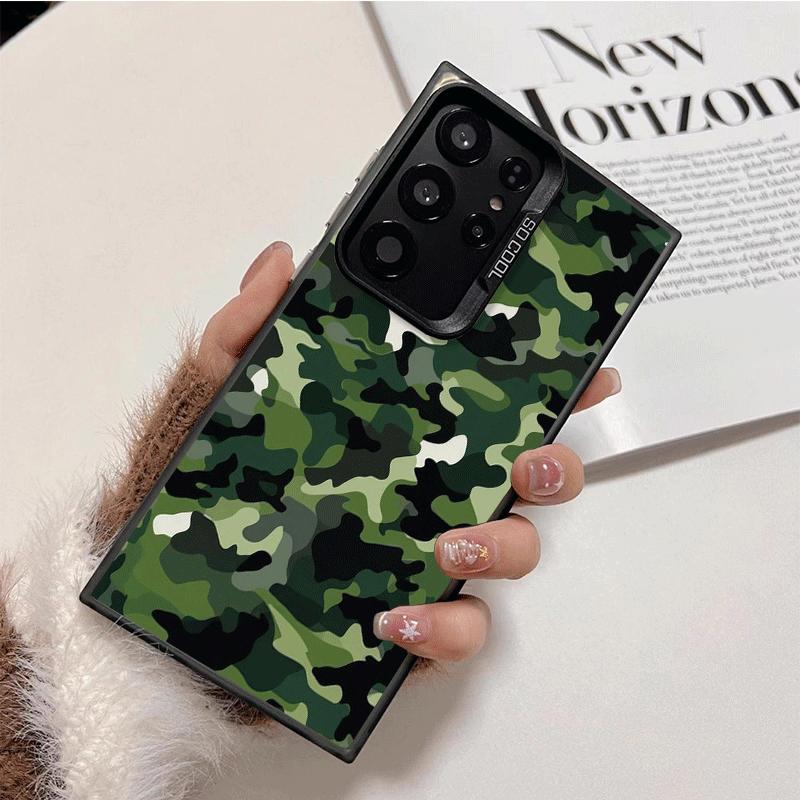 Camouflage Military Pattern Soft Phone Case for Samsung Galaxy S24 S25 FE S26 Edge S23 Ultra S22 Plus S21 + Shockproof Cover Bac