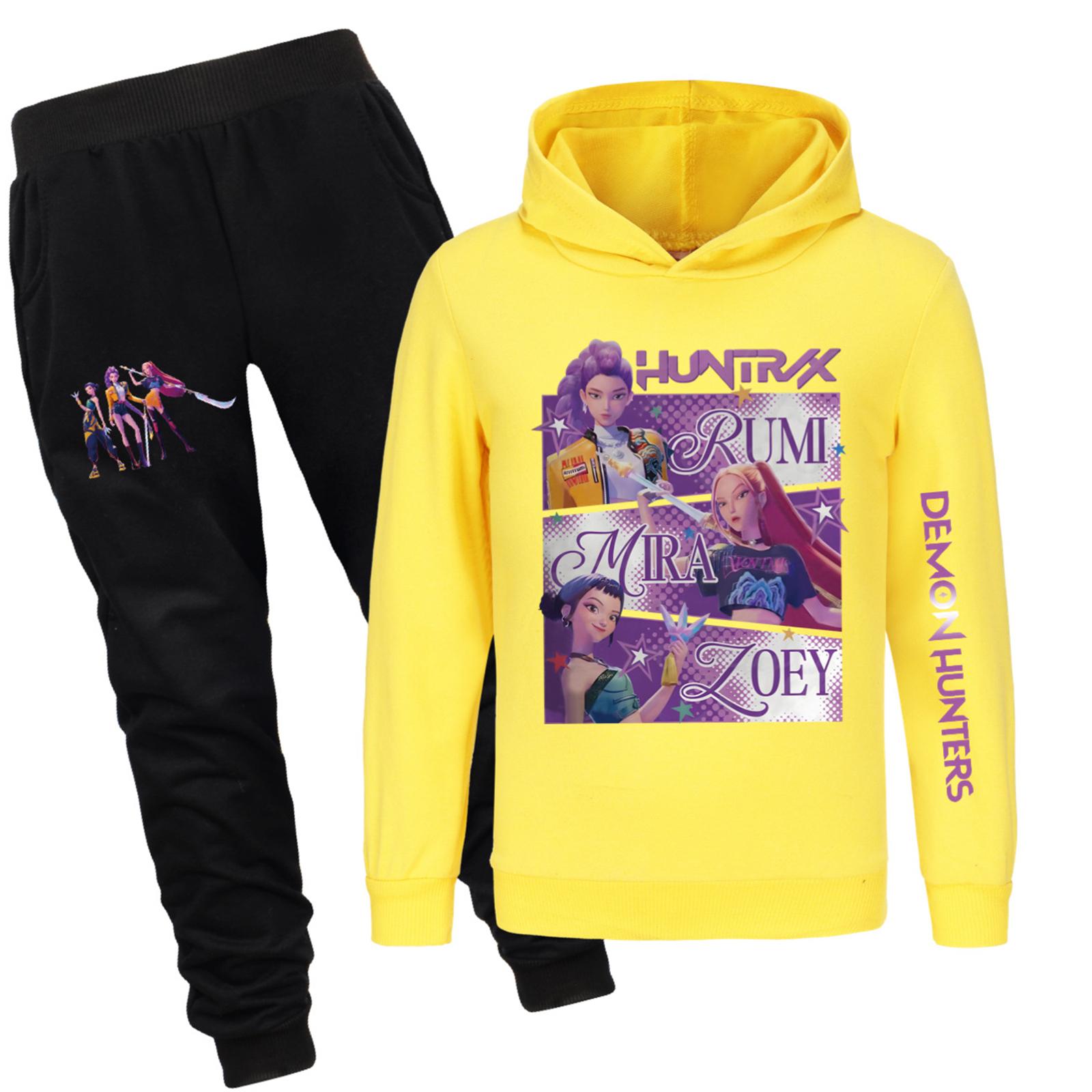 

Детский худи и брюки, двухпредметный спортивный костюм, комплект свитшота с длинным рукавом и принтом 110