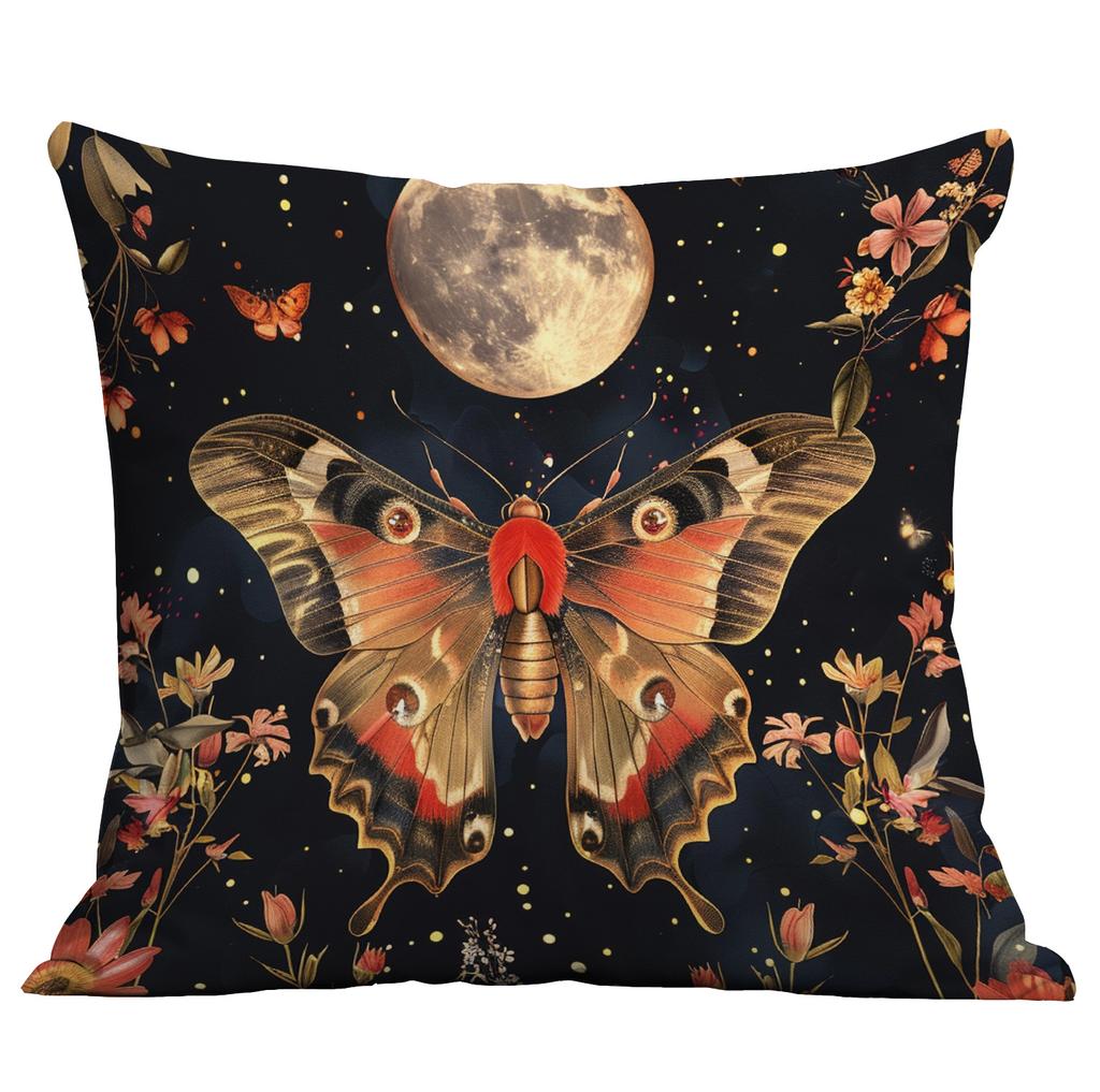 New Imitation 3d Butterfly Printed Pillowcase Retro Home Sofa Cushion Pillowcase Decoration