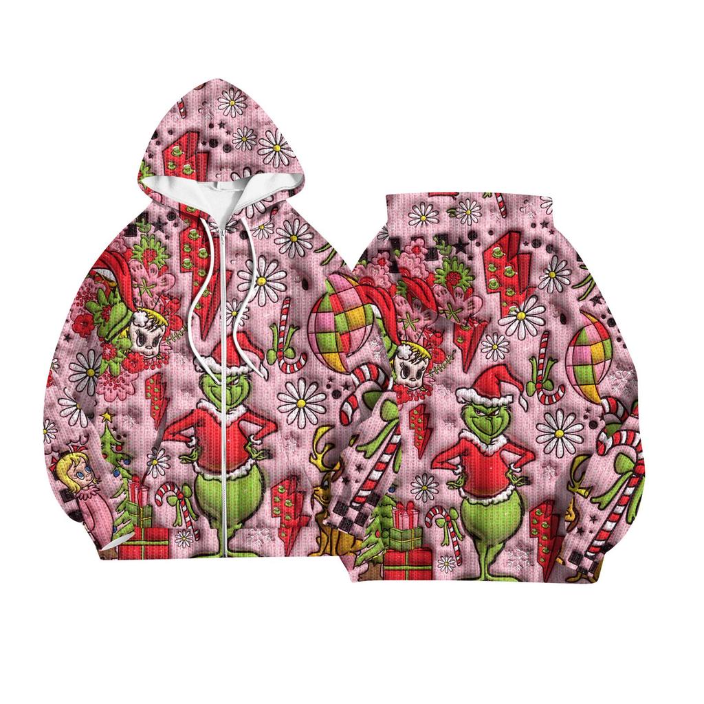 Women's Fashion Jacket Casual Printed Long-sleeved Hooded Cardigan Sweatshirts