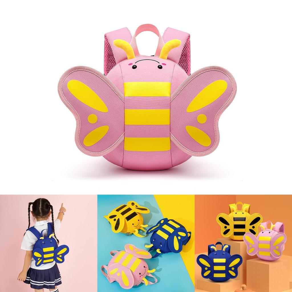 Adorable Bee Cartoon Toddler Backpack For Boys And Girls With Breathable And Waterproof Material Nylon