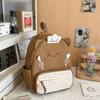 Schoolbag Cute Cartoon Plaid Backpack Female Student Travel Cat Small Backpack High Value Versatile Light Class Bag