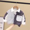 Boys Korean Striped Long Sleeve Shirt Thin Spring Autumn Baby Fashion Top Jacket