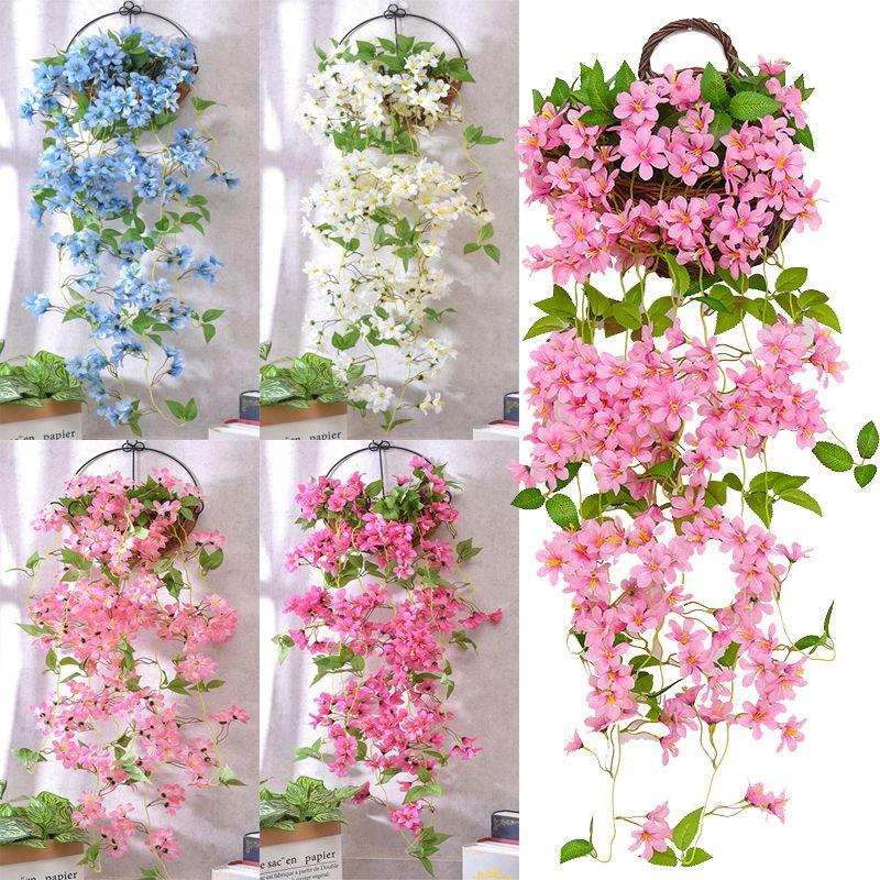 Winter Jasmine Artificial Fake Hanging Silk Flowers Vine Plant Home Garden Decor