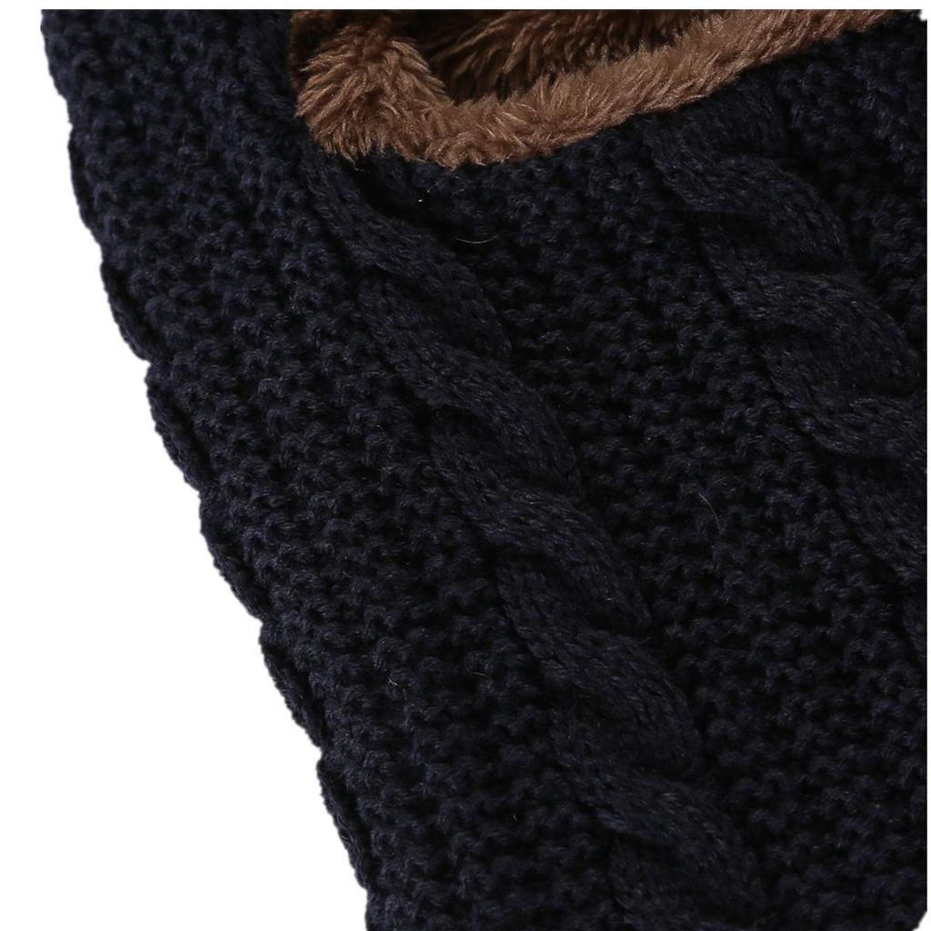 Neuer Winter Einteiliger Ohrenschutz Hut Schal Plus Samt Gestrickt Herren und Damen Reiten Überziehmütze