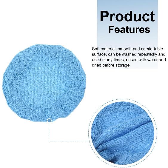 HARFINGTON 5pcs Car Polisher Bonnet Buffing Pad Micro-fiber Polishing Buffing Pad Cover for 9"-10" Car Buffer Bonnets Polisher, Light Blue