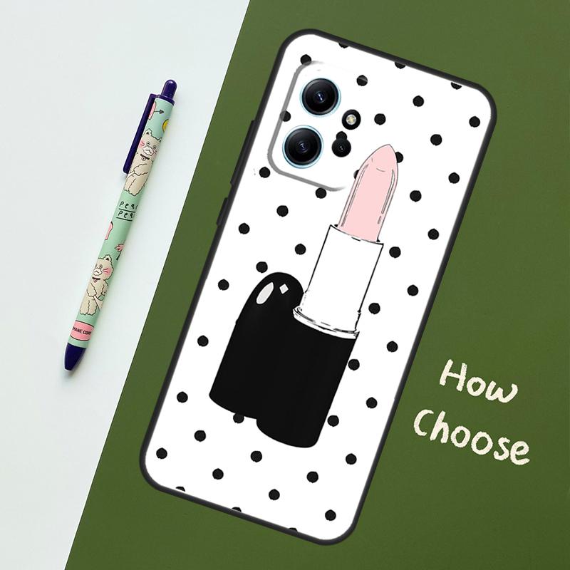 Lipstick Love Fashion Case For Xiaomi Redmi Note 13 10 11 12 14 15 Pro Plus Cover For Redmi 15C 15 14C 10C 12C 13C