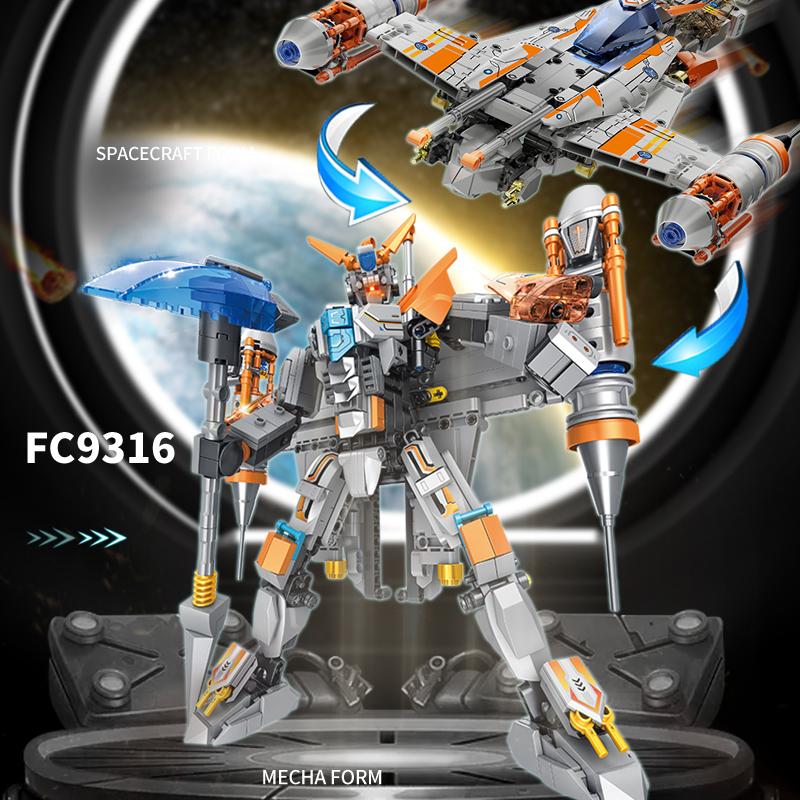 2IN1 Space Deformation Mech Building Blocks Sets 4 Style Engine-Morph Model Children Assembly Bricks Toys Ornaments For Gifts