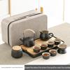 Portable Black Pottery Kung Fu Tea Set - Customizable with Logo for Business Gifts & Souvenirs