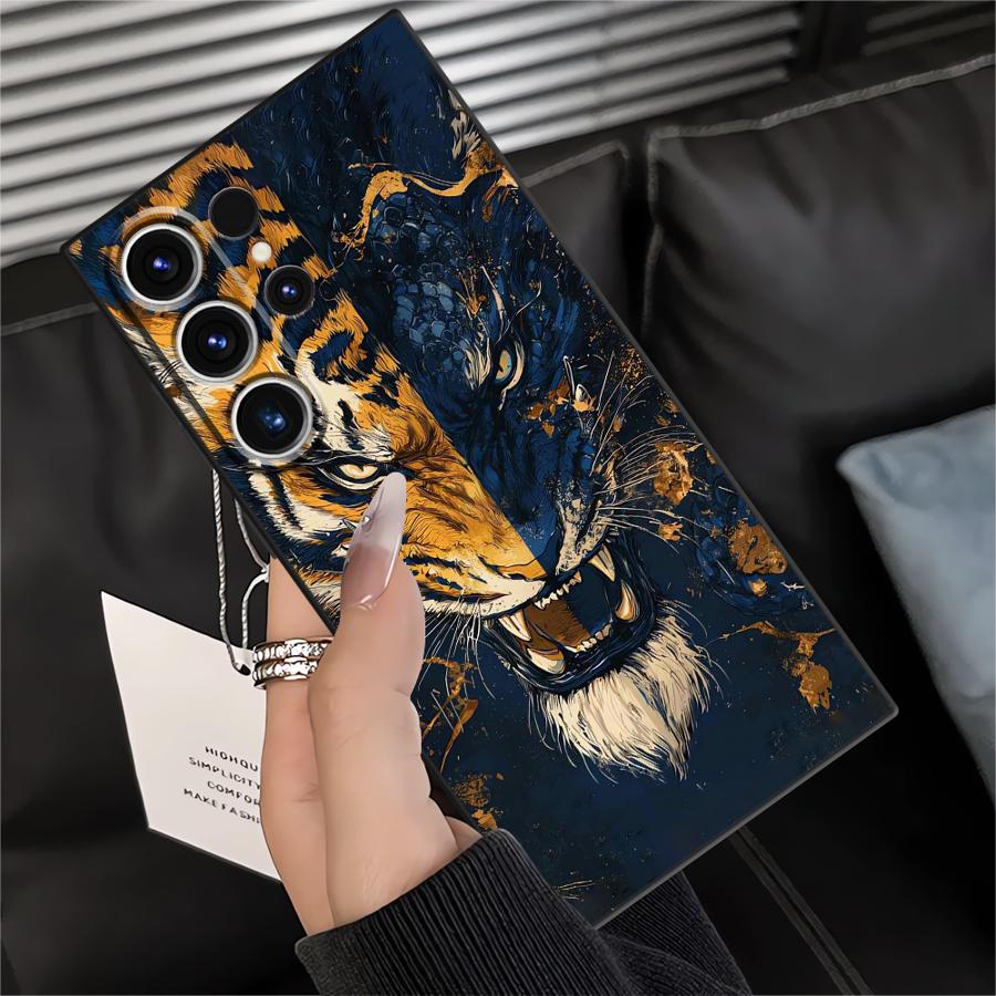 Case for Samsung Galaxy S26 Ultra S10 S9 S21 FE S25 Plus S20 Ultra S23 S24 Note 20 8 9 10 Funda Phone Cover Cool Cartoon Tiger