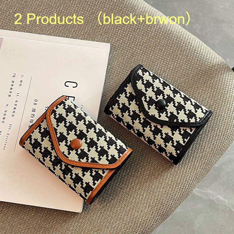 Women Houndstooth RFID Card Holder Wallet Accordion Credit Card Case Large Capacity Coin Purse Mini Organizer Wallet