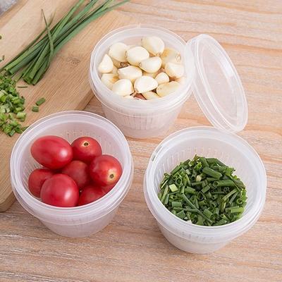 Storage Container Kitchen Refrigerator Organizer Round For Fruit Ginger Garlic Onion Refrigerator Food Crisper Storage Box