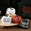 Halloween Ornament Letter Print Pumpkin Shape Festive Sculpture Home Parties Halloween Thanksgiving Decor