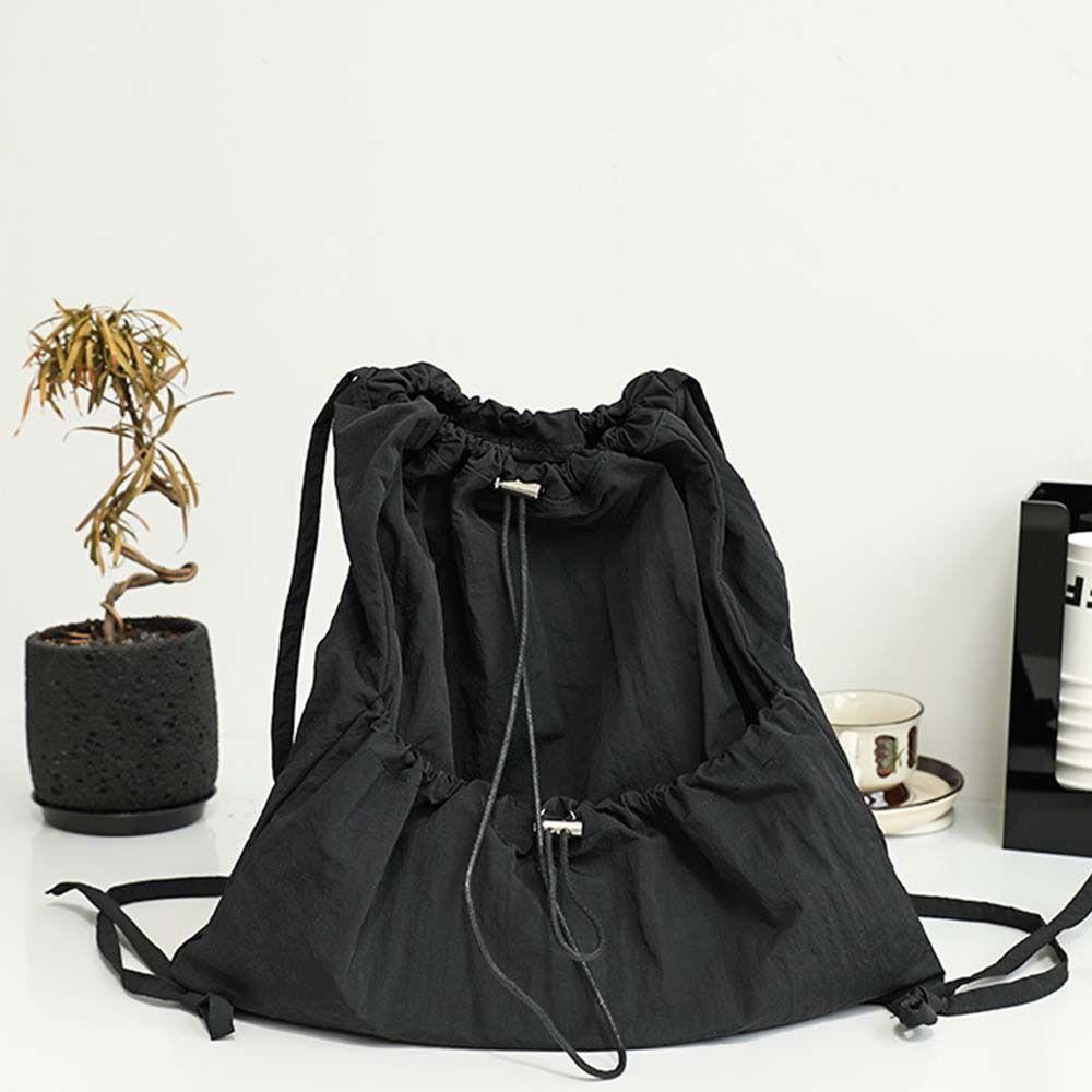 

Korean Style Drawstring Backpacks Large Capacity Shoulder Bag Light Soft Nylon Bag Women