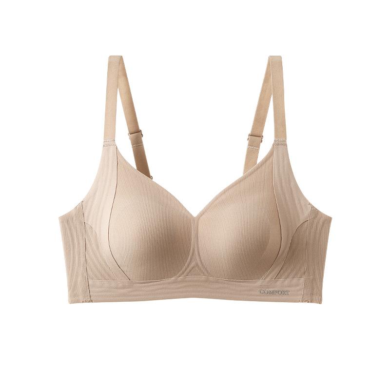 Traceless foundation, large breasts and small underwear for women's summer ultra-thin models, pull-up anti-sagging collection, non-marking bra cover