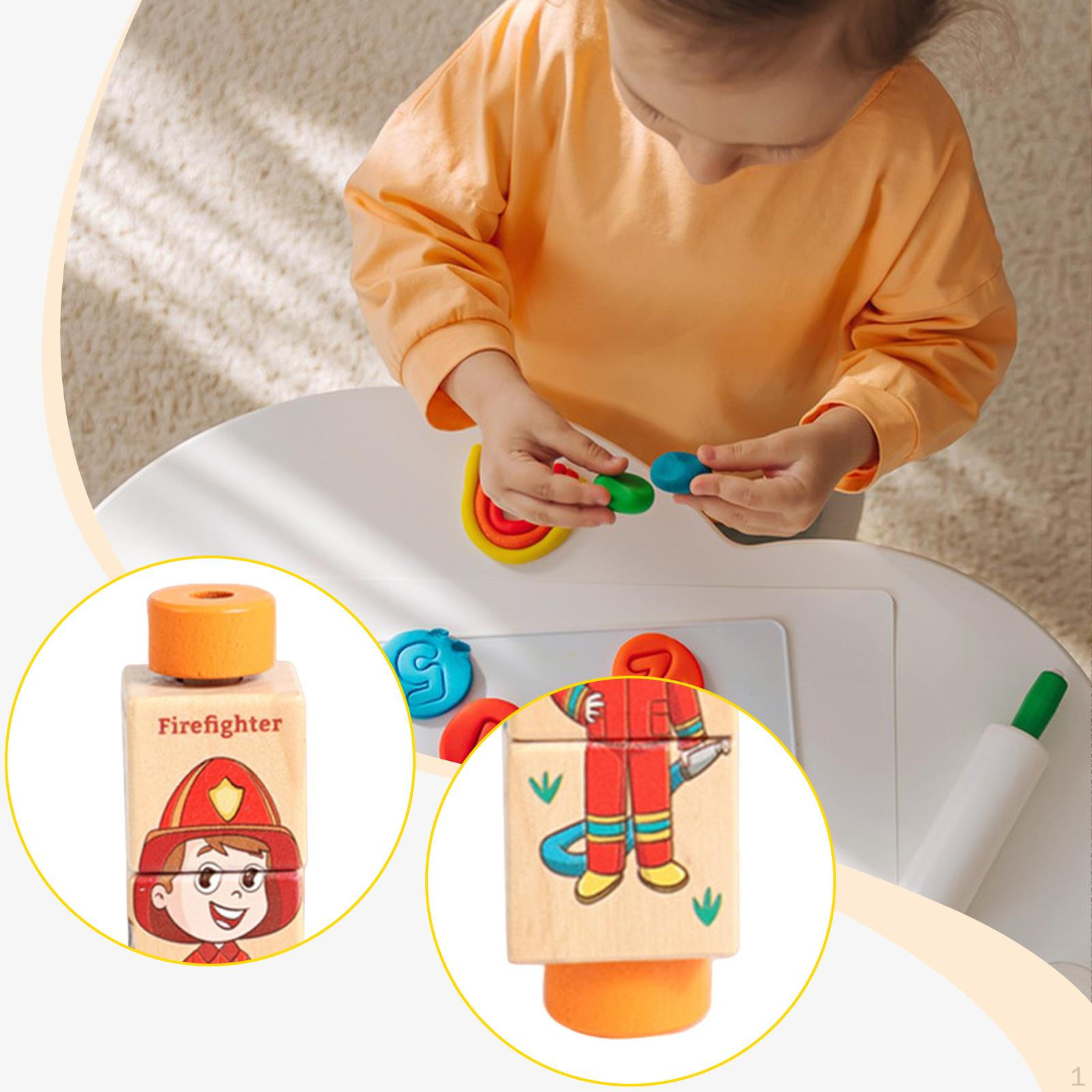 

Twisting Toy Educational Puzzle Fine Skill Preschool Rotating Block Puzzles Game for Occupation Type
