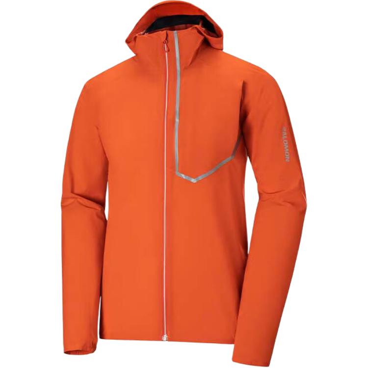 SALOMON Bonatti Trail Jacket Comfortable Casual Sports Windproof Breathable Lightweight Running Hooded Jacket Men Jackets Tomato-Red C22717