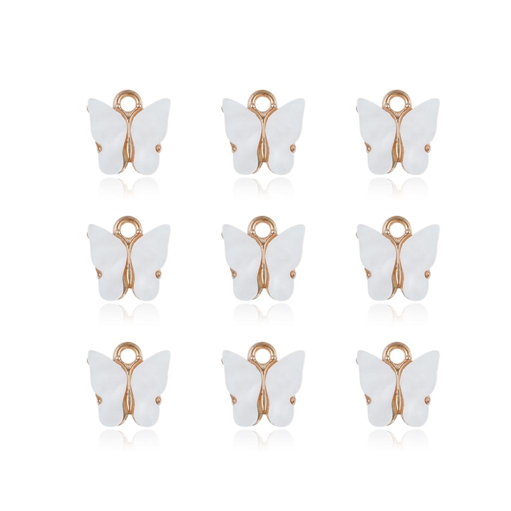 10pcs/Lot 13x13mm Colorful Acrylic Butterfly Charms Pendant For Jewelry Making Cute Pendants DIY Earrings Bracelet Accessories