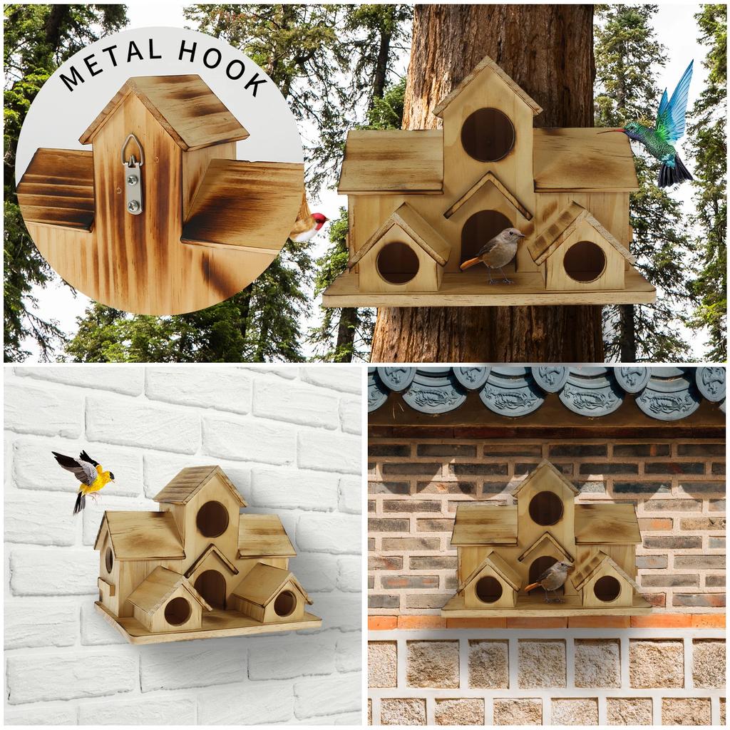 Wooden Bird House Natural Wood Birds Nest Outdoor Hanging Bird Parrot Breeding Cage Pet Bedroom Accessories Decoration New