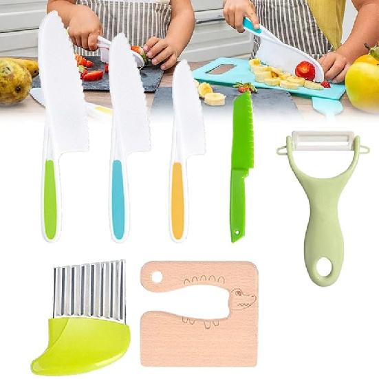 Ensiven Kid Safe Kitchen Set,Children-Safe Kitchen Set,Ensiven Kitchen Set,Montessori Kitchen Tools for Toddlers,Kid Safe Set for Real Cooking