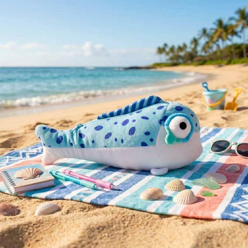 Plush Pencil Case Cartoon Fish Stationery Storage Bag New Pen Bags Student