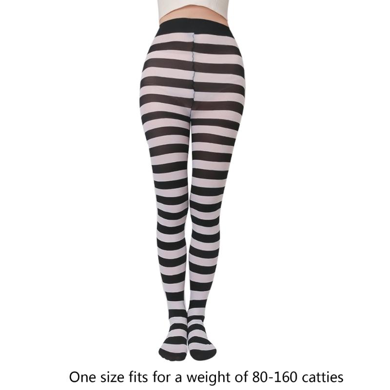 Collant a righe casual da donna Leggings a righe di Natale Collant lunghi fino alla caviglia Calze autoreggenti Accessorio per costume da festa