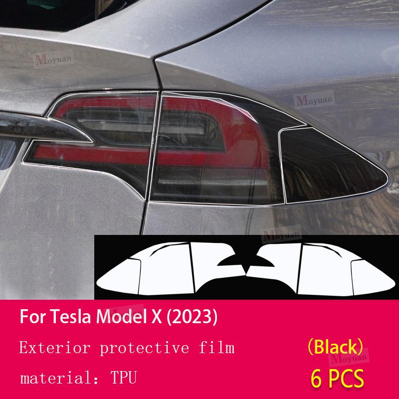 2 Pcs Car Headlight Protective Film Front Light Transparent Smoked Black TPU Sticker For Tesla Model X car Accessories
