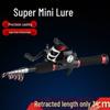 Compact Telescopic Mini Lure Set: Ultra-Short Baitcasting Reel & Small Retractable Ice Fishing Rod