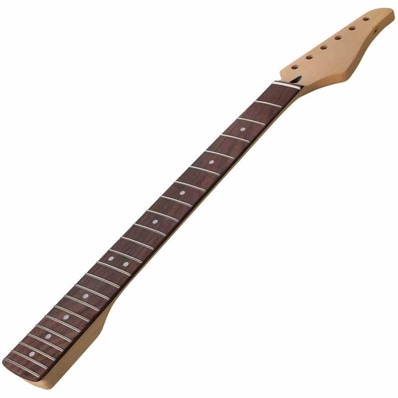 6-String Matte Maple Electric Guitar Neck with 22 Frets, Rosewood Fingerboard, and Bone Nut.