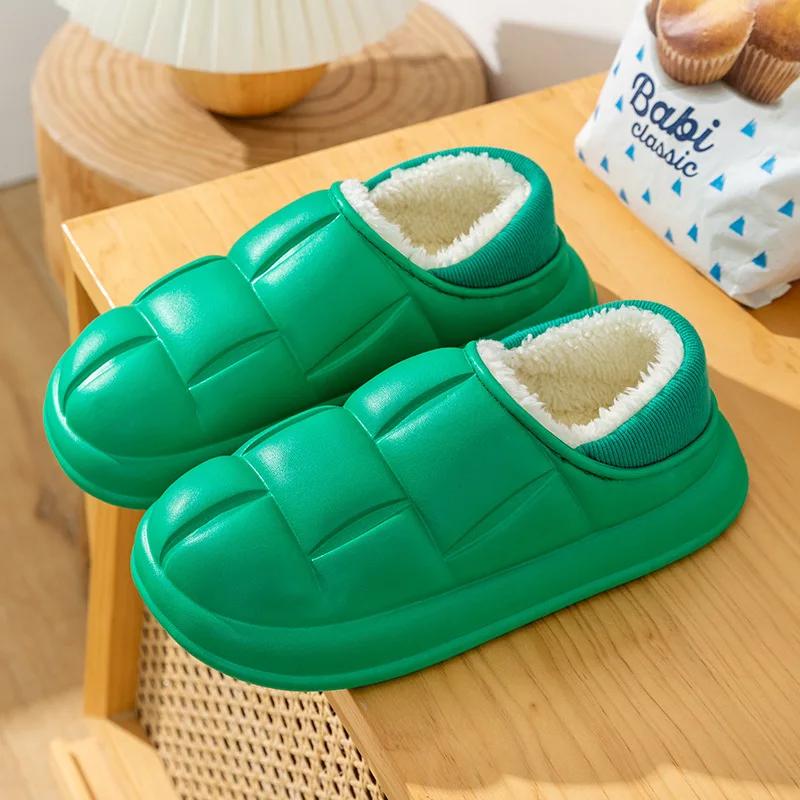 Fashion Autumn and winter waterproof cotton slippers, household slippers, household cotton indoor postpartum shoes, plush