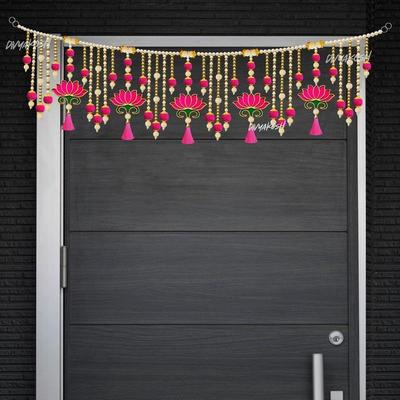 Torans for Entrance Door, Door Hangings for Home Decoration, Lotus Toran | Thoranam for Entrance Door, Toran for Home Decoration