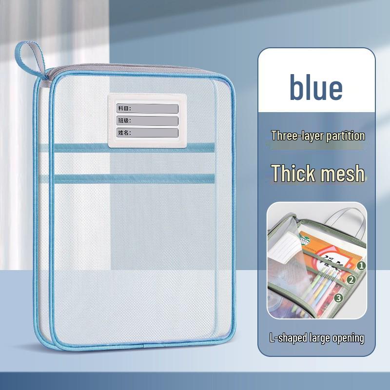 Best-Selling Transparent Student Mesh Handbag with L-Shaped Zipper