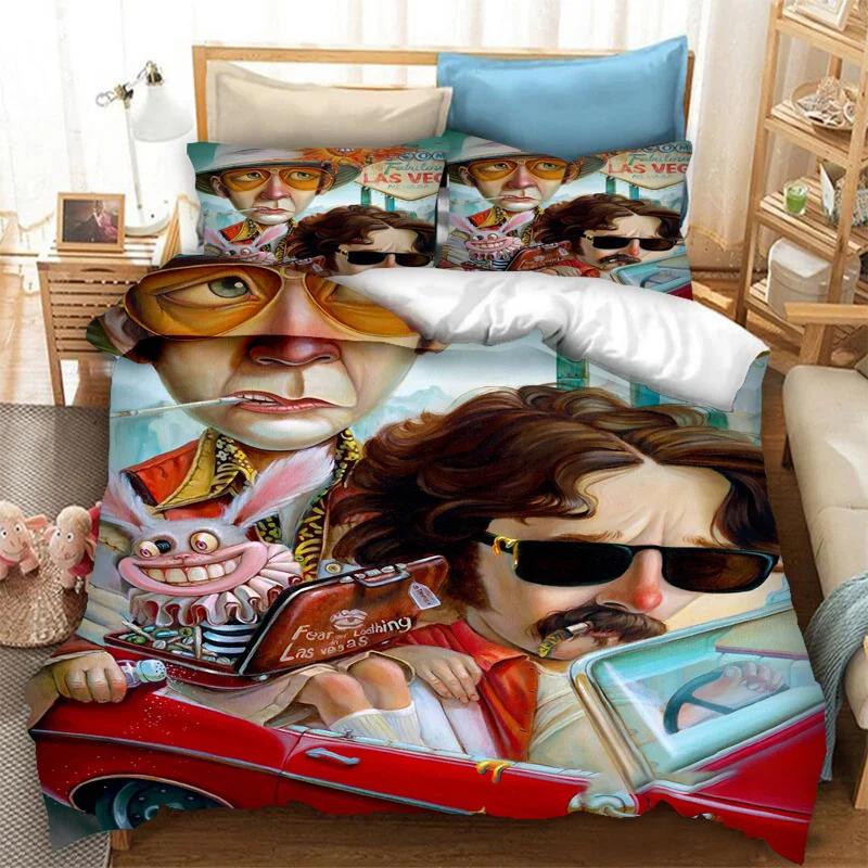 3D Printed Fear And Loathing In Las Vegas Bedding Set Duvet Cover Double Twin Full Queen King Adult Kids Bedclothes Quilt Cover
