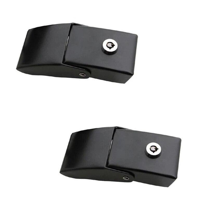 Car Accessories Stainless Hard Hood Lock Assembly Locking Hood Catch Kit Black FOR 2007-2018 Jeep Wrangler JK & Unlimited