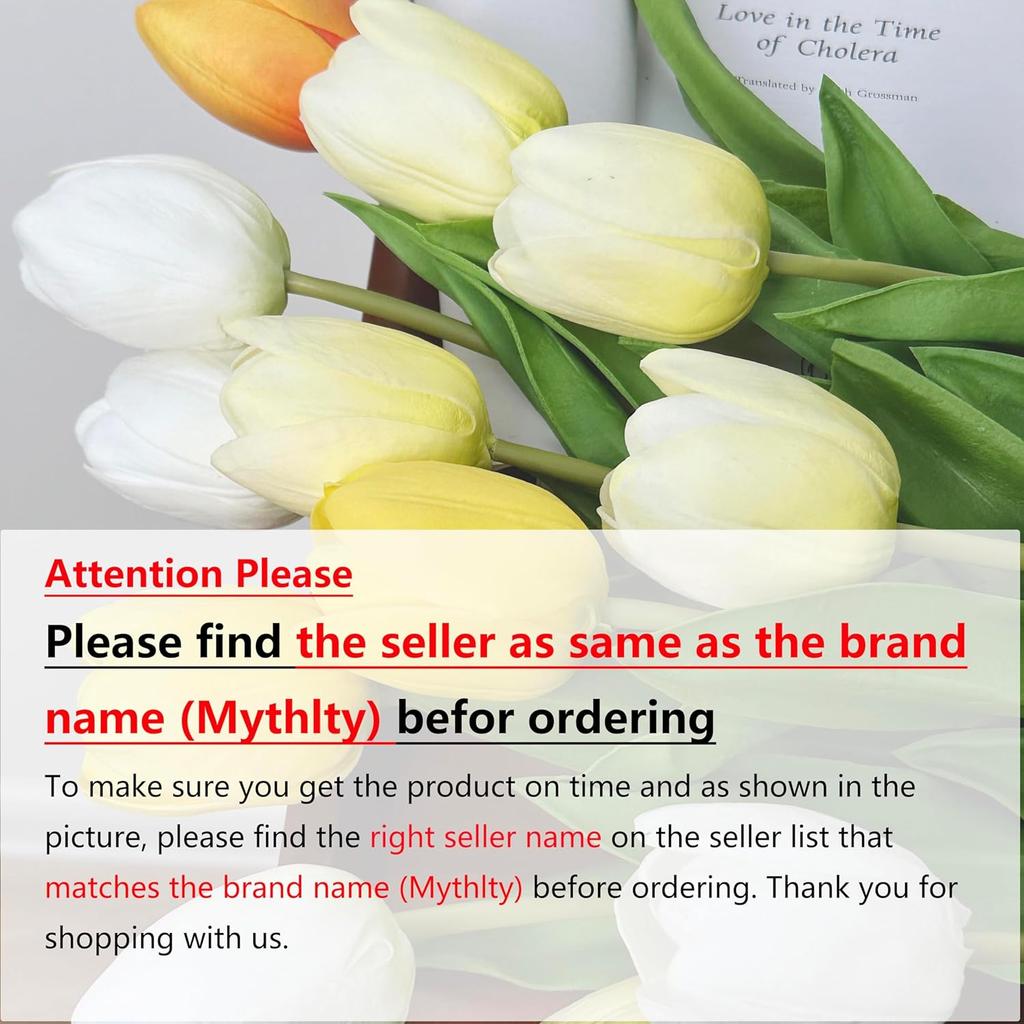 Set of 12 White Tulips Artificial Flowers Real Touch with Long Stems Faux Realistic Tulips Flowers 20 Inches That Look Real for Home Office Wedding
