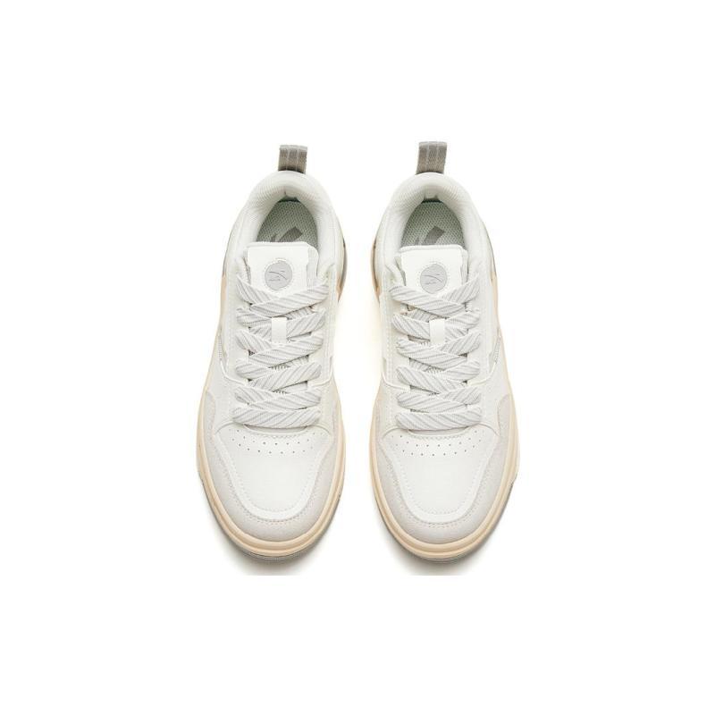 Anta Bump Anti Slip Wear Resistant Low Top Skateboard Shoes Women's White Sneakers 922328076-1