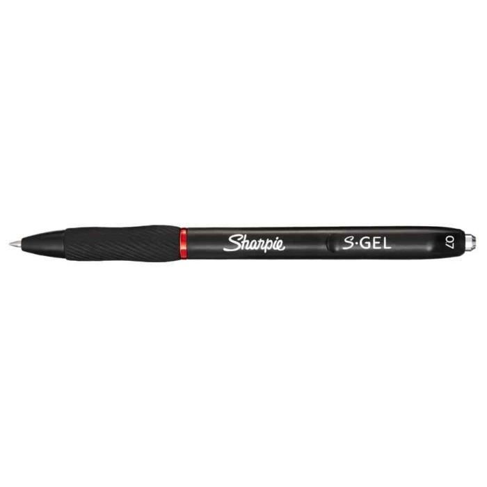 Stylo encre gel - SHARPIE - S-GEL - 0,7 mm - Rouge - Non rechargeable