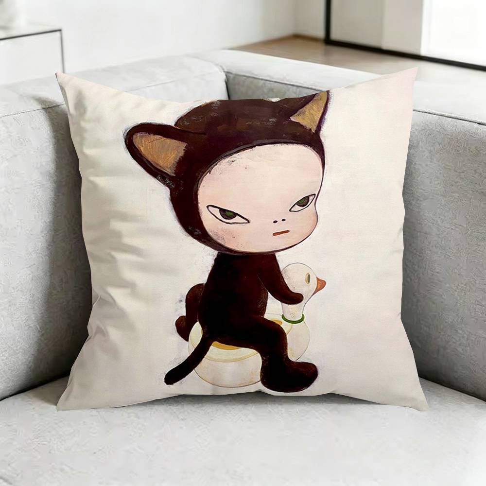 YYoshitomos NNaras CUTE Square DoubleSided printed Pillow Case Bedroom Bedside Pillow Sofa Cushion Cover Gift