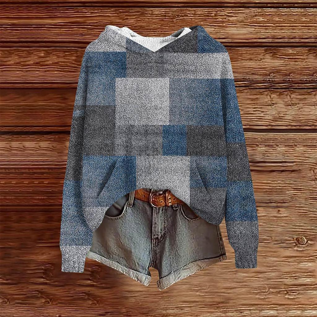 Sweatshirts For Women Knit Sweater Cute Shirt Fall Pullover Hooded Sweatshirt