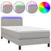 VidaXL Bed Slatted Base with Mattress and LEDs, Upholstered Bed, Single Bed, Adult Bed for Interior Bedroom, 3133045