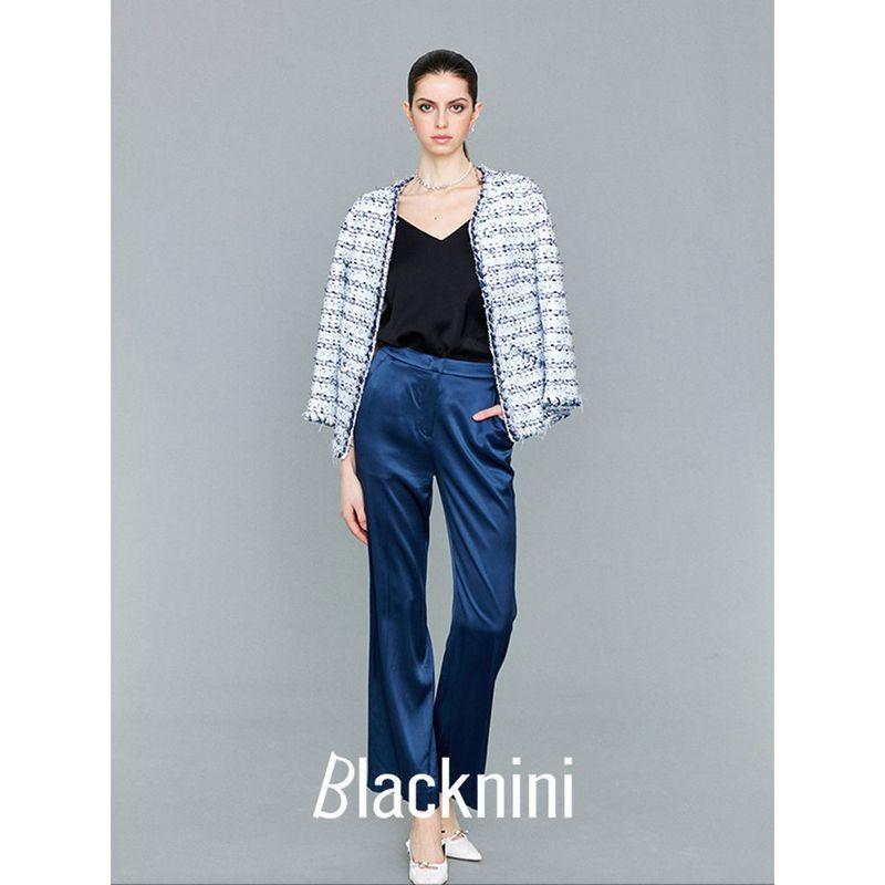 Blacknini Yin Waffle Feather Clothes Yunshang British Lt Xiangxiangyuan Factory Fabric Tweed Outwear/Shorts