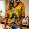 Women's Casual Halloween Printed V-Neck T-Shirt
