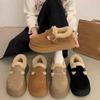 New Winter Platform Snow Boots Season Piled and Thickened Fluffy Warm Birkenstocks Cotton Shoes