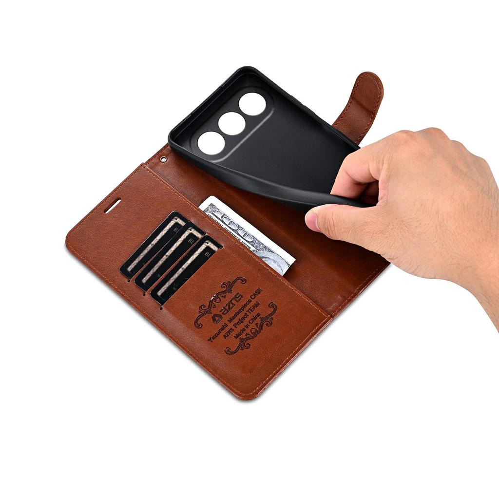 AZNS For Honor 500 5G Case Anti-Scratch PU Leather Stand Wallet Phone Cover