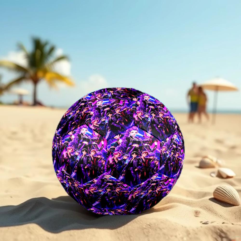 KPop Demon Hunters Print Size 5 Soccer Ball, Standard Match Football for Sports Game and Team Practice, Ideal Gift for Soccer Fans